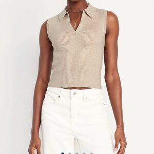 COPY - Ribknit crop polo sweater